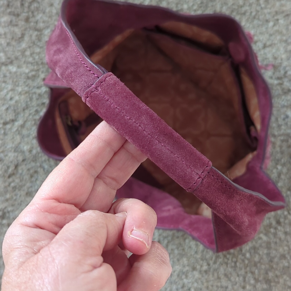 Lucky Brand Clem Suede Hobo Bag In Grapevine - Picture 7 of 11